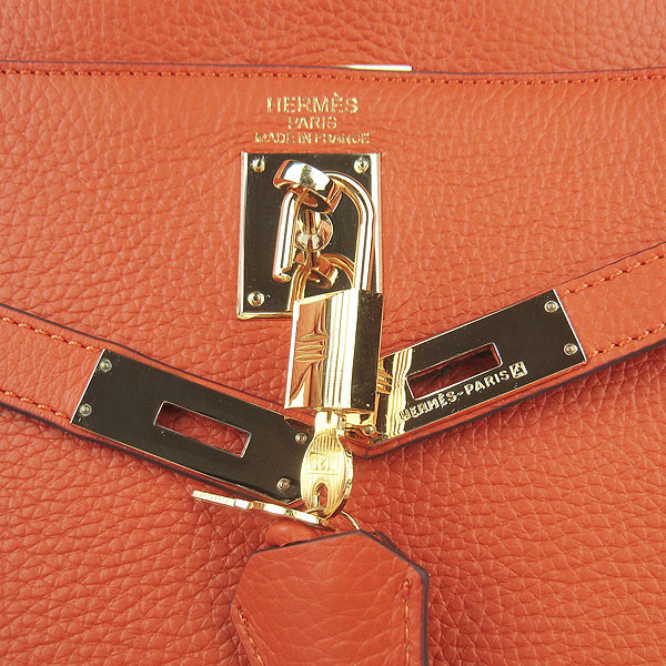 High Quality Hermes Kelly 35cm Togo Leather Bag Orange 6308 - Click Image to Close